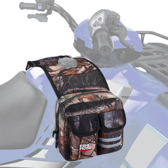 KEMIMOTO ATV tank bag with water-resistant cooler in camo keeps drinks cool.