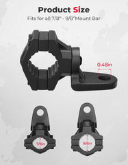 KEMIMOTO ATV whip mount featuring an L-shaped bracket for extra strength