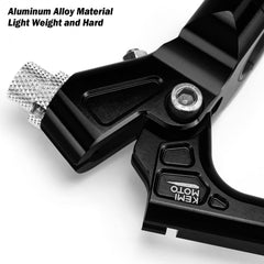 KEMIMOTO black short clutch lever side profile shows compact, lightweight handlebar upgrade