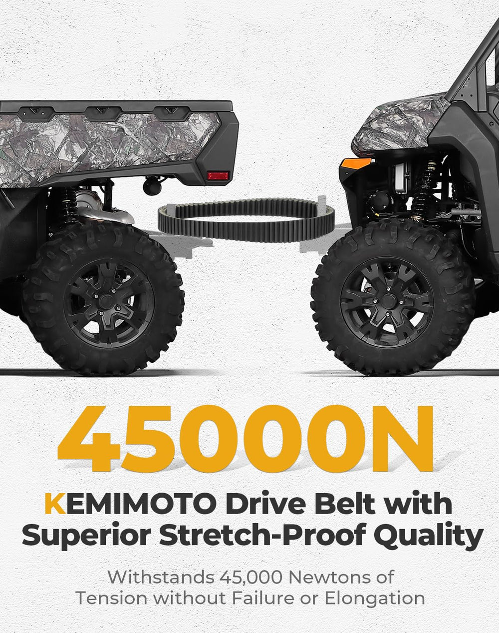 KEMIMOTO belt cross-section highlights reinforced neoprene and aramid support