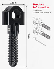 KEMIMOTO easy installation with no spacers for stable foot rests on long rides.
