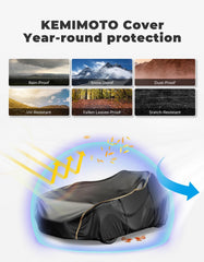KEMIMOTO snug elastic hem keeps cover secure in wind.