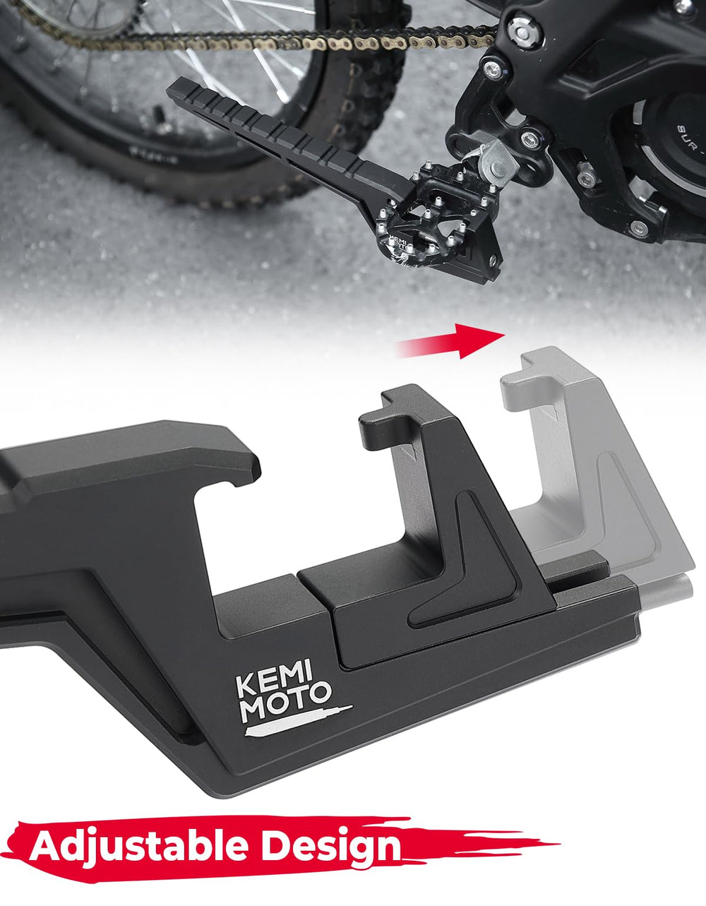 KEMIMOTO ergonomic design adds rugged style and comfort to off-road rides.