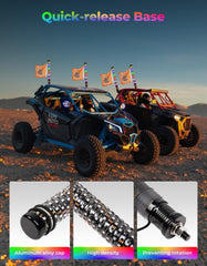 KEMIMOTO fat whip light 2ft waterproof and durable for rugged rides