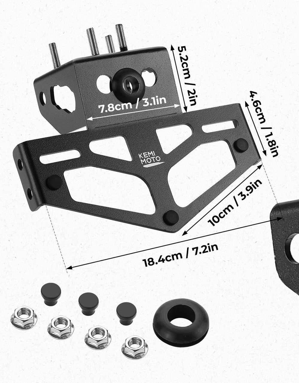 KEMIMOTO Fender Eliminator kit includes essential mounting hardware.