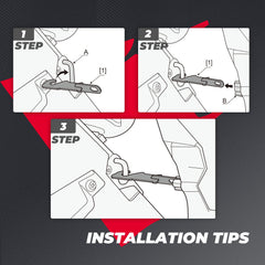 KEMIMOTO front door latch hooks quickly into the cab