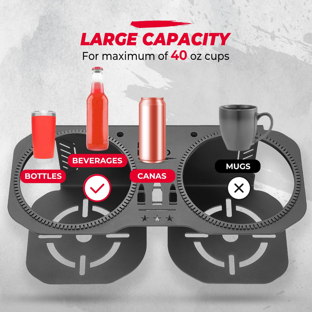 KEMIMOTO grab bar cup holder rubber rings close-up, prevents spills on rough terrain.