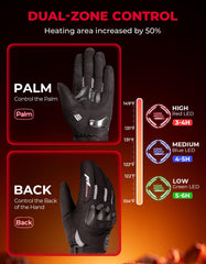 KEMIMOTO heated gloves battery level display aids power monitoring during trips