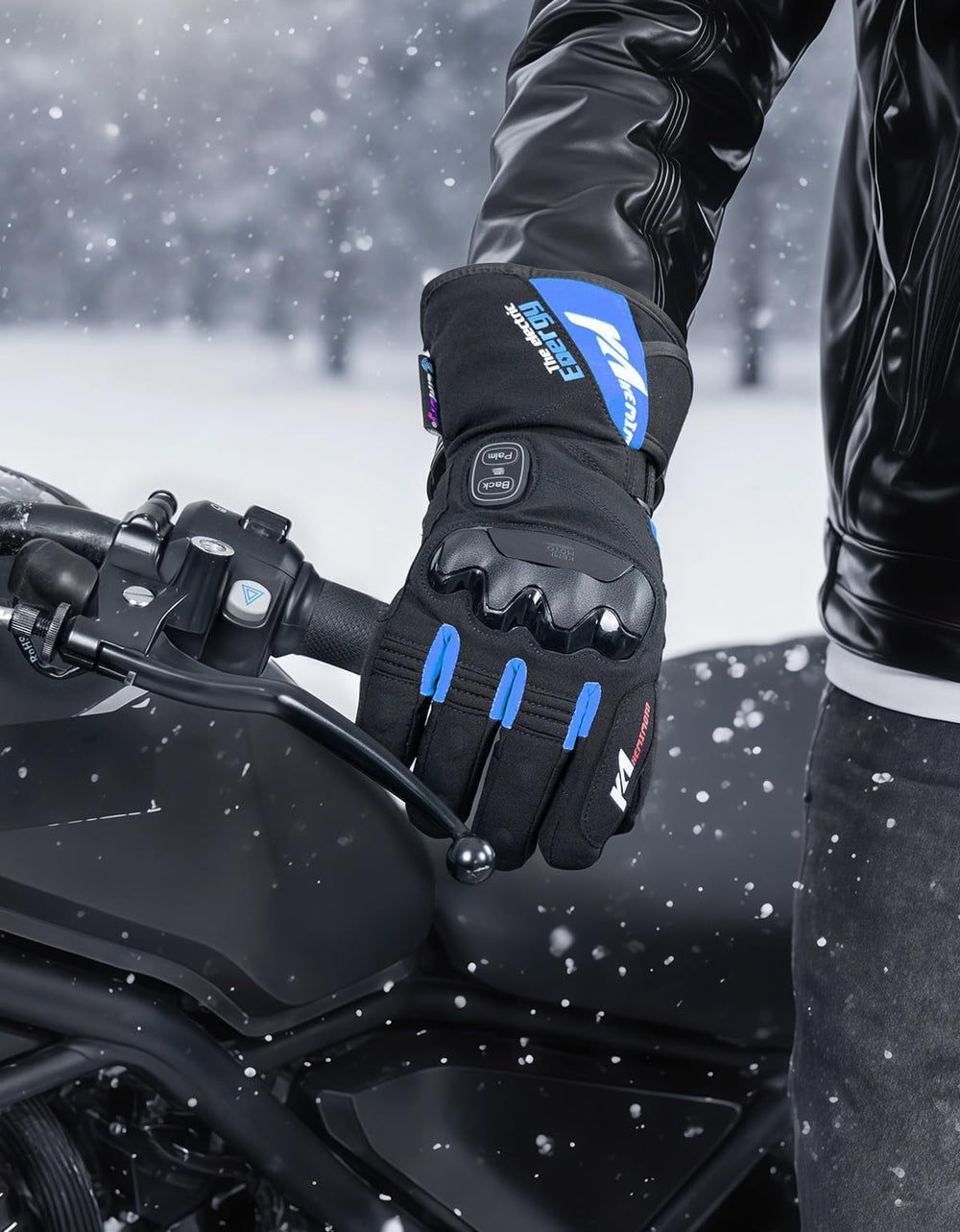 KEMIMOTO gloves USB-C charging port for easy recharging