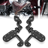 KEMIMOTO highway pegs mounted on the left side of a 1.25" engine guard for leg stretch on long rides.