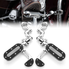 KEMIMOTO highway pegs left side on chrome guard for extended leg position