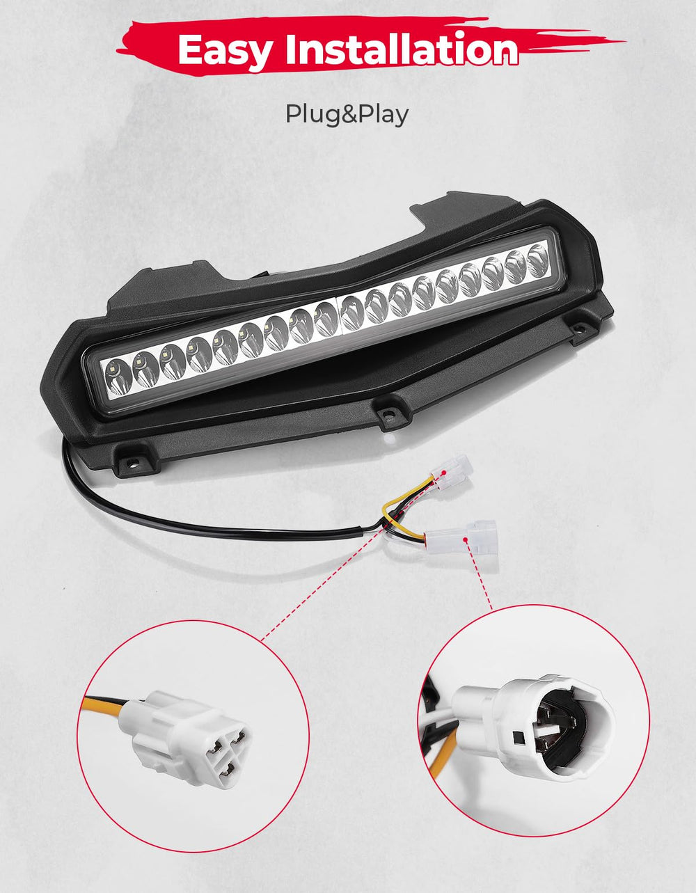 KEMIMOTO LED front spot light brightens night rides for safer visibility.