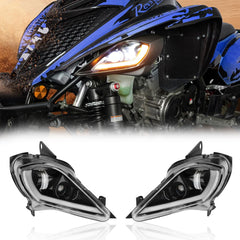 KEMIMOTO LED headlights with low beam provide focused night illumination for safer riding.