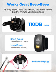 KEMIMOTO left-right rocker switch offers simple control of signals.