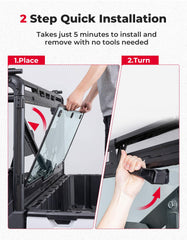 KEMIMOTO rear window close-up seal illustrates rubber strip and precise fit.