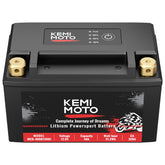 KEMIMOTO lithium battery precharged display shows readiness for quick starts