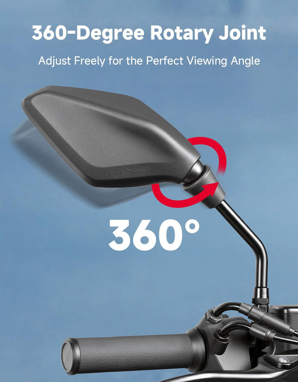 KEMIMOTO large 5-6x3-3 inch mirror surface boosts rear visibility.