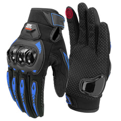 KEMIMOTO motorcycle gloves on handlebars showing a secure grip for riding