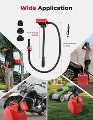 Kemimoto multi-vehicle fuel transfer kit enabling quick refueling of cars and tools.