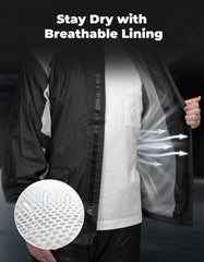 KEMIMOTO rain gear back ventilation panels support airflow and rider comfort.
