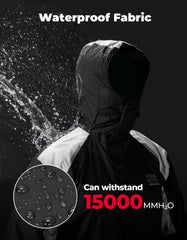 KEMIMOTO men's rain pants demonstrate full waterproof protection for wet rides.