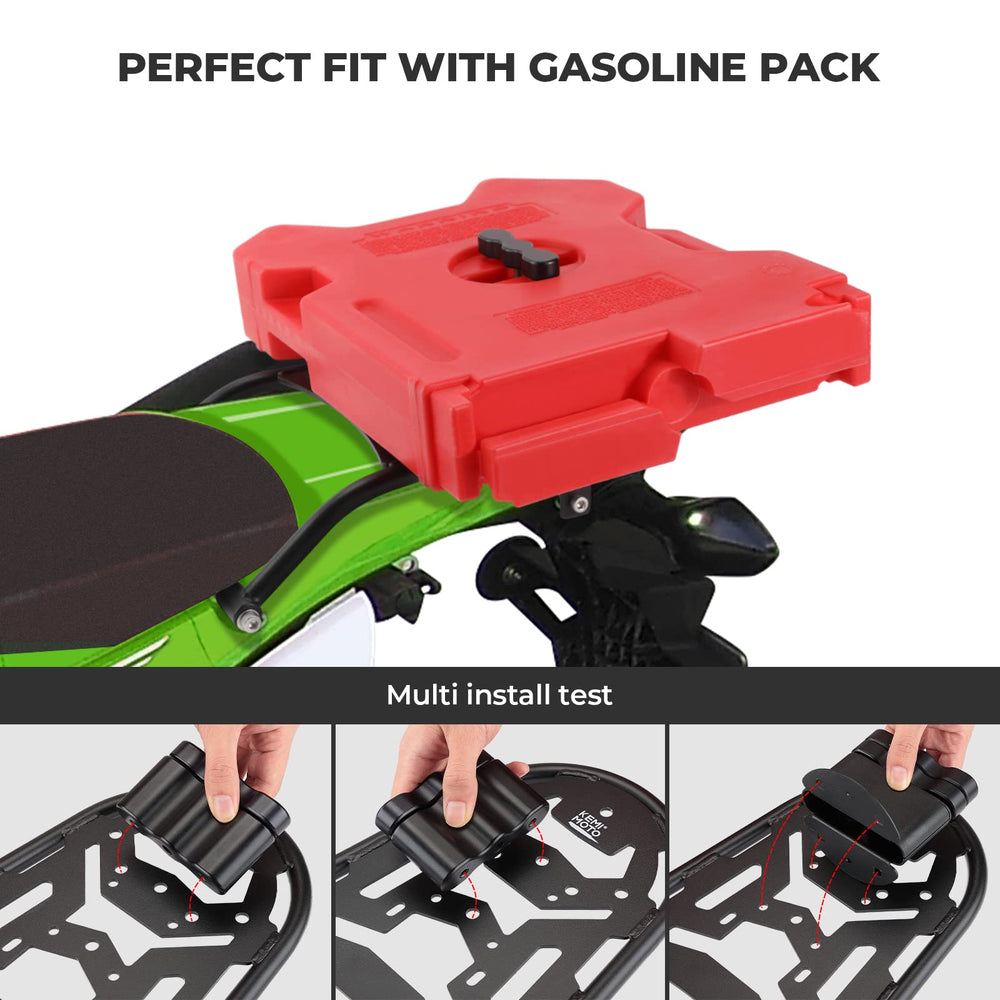 KEMIMOTO rear rack with smooth lines that follow bike tail design