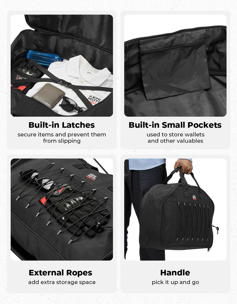 KEMIMOTO rear trunk organizer fits Touring CVO Trike trunks securely.