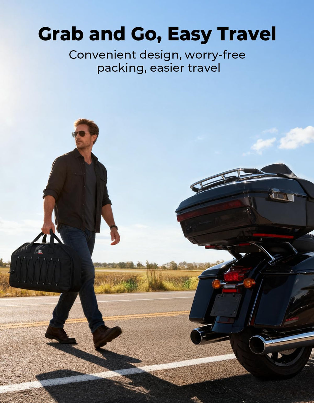 KEMIMOTO organizer uses durable oxford fabric for long, wear-resistant rides.