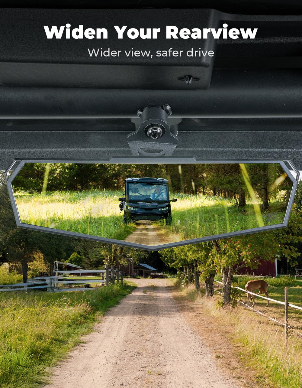 KEMIMOTO rear view mirror installs quickly with included hardware, no drilling required.