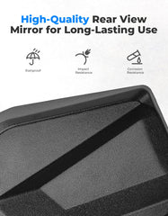 KEMIMOTO rear view mirror with shatterproof glass for rugged use