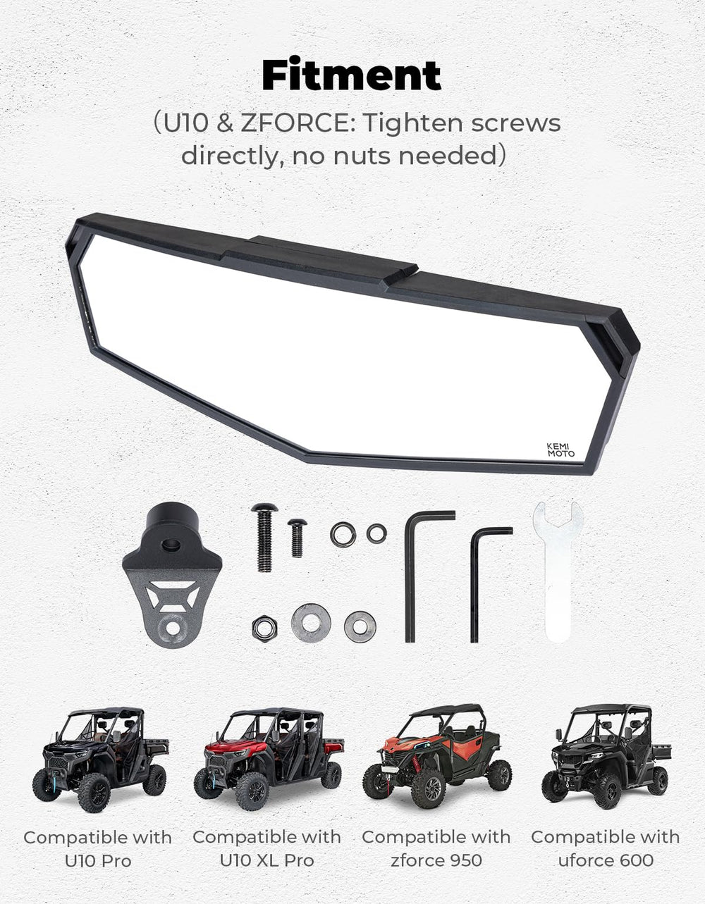 KEMIMOTO rear view mirror compatible with UFORCE 600 and ZFORCE 950.