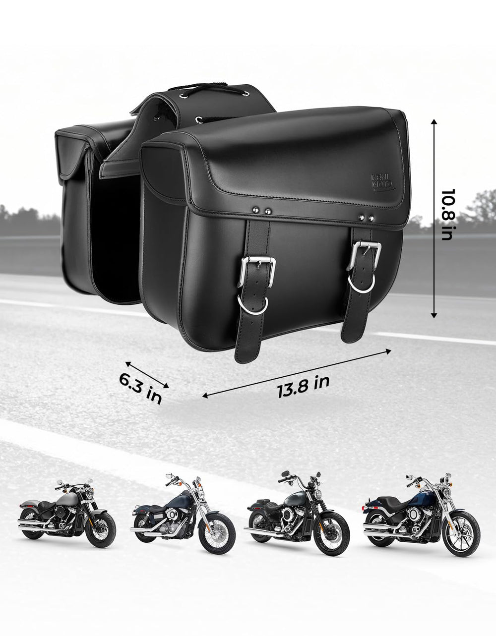 KEMIMOTO black saddlebags offering a sleek look on highway rides