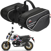 KEMIMOTO expandable saddlebags side extended showing 30L capacity for long rides