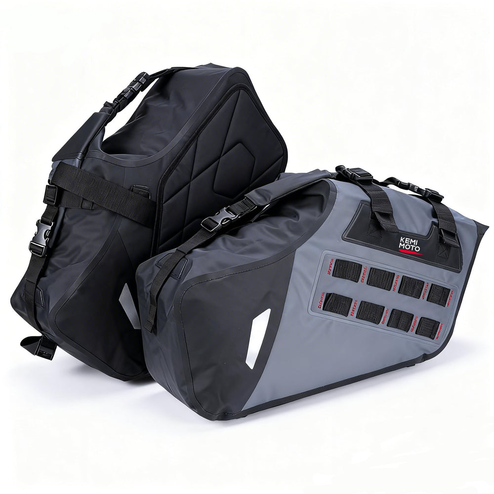 KEMIMOTO saddlebags IPX6 waterproof side bags keep gear dry on all-weather rides.