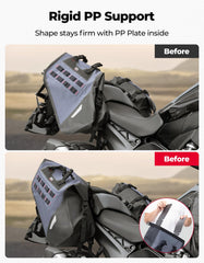 KEMIMOTO saddlebags tool attachments via MOLLE for quick repairs.