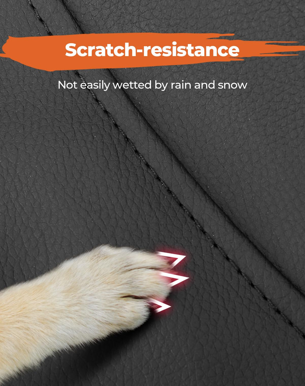 KEMIMOTO seat cover fabric texture closeup shows soft, rugged material.