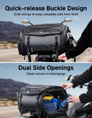 KEMIMOTO shoulder strap enables off-bike carry and backpack use