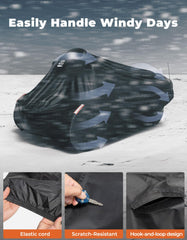 KEMIMOTO Spyder RT full cover windproof straps in action during windy conditions