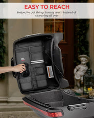 KEMIMOTO lid organizer removable panel highlights portable transfer of items.