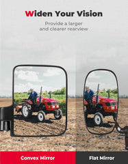 KEMIMOTO mirror with 180-degree adjustable ball head for precise angles.