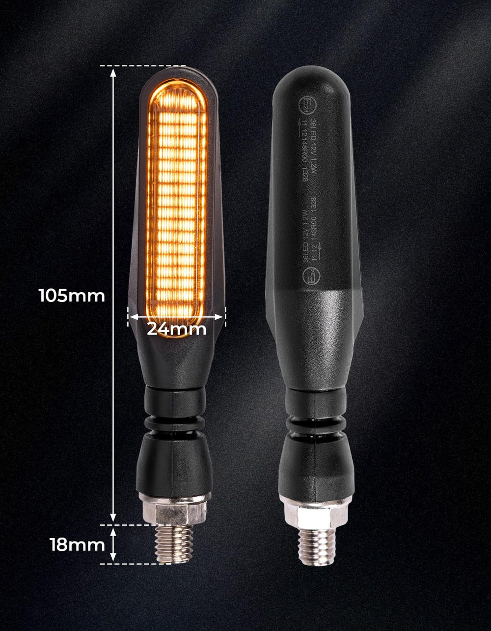 KEMIMOTO front and rear compatible signals for versatile mounting.