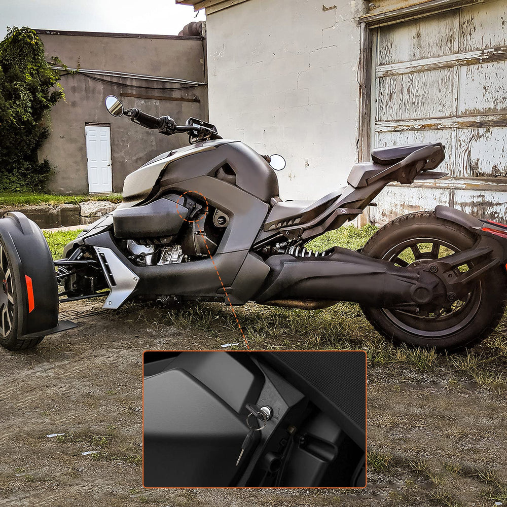 KEMIMOTO two-keys system for convenient Ryker parking and access.