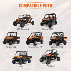 Kemimoto UTV cargo net covers a pile, reducing movement during transit.