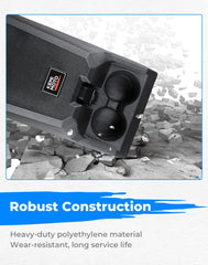 KEMIMOTO UTV center console durable polyethylene construction withstands rugged use.