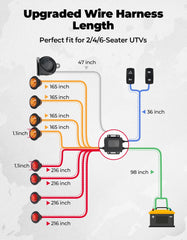 KEMIMOTO 220-inch harness length fits long vehicles for flexible installation