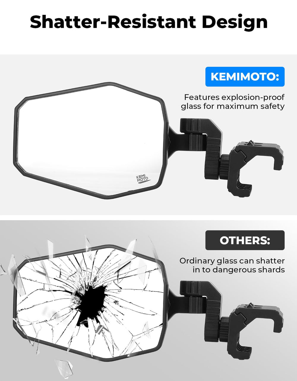 KEMIMOTO high-impact ABS housing resists damage on rough trails.