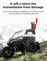 KEMIMOTO UTV parking brake red paddle in action during trail ride