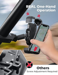 Anti-slip pads protect the phone on bumpy trails and rough roads.