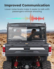 KEMIMOTO UTV rear window in rainy weather keeps interior drier.