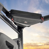 KEMIMOTO UTV roll bar triangle storage bag mounted on roof rail for quick access